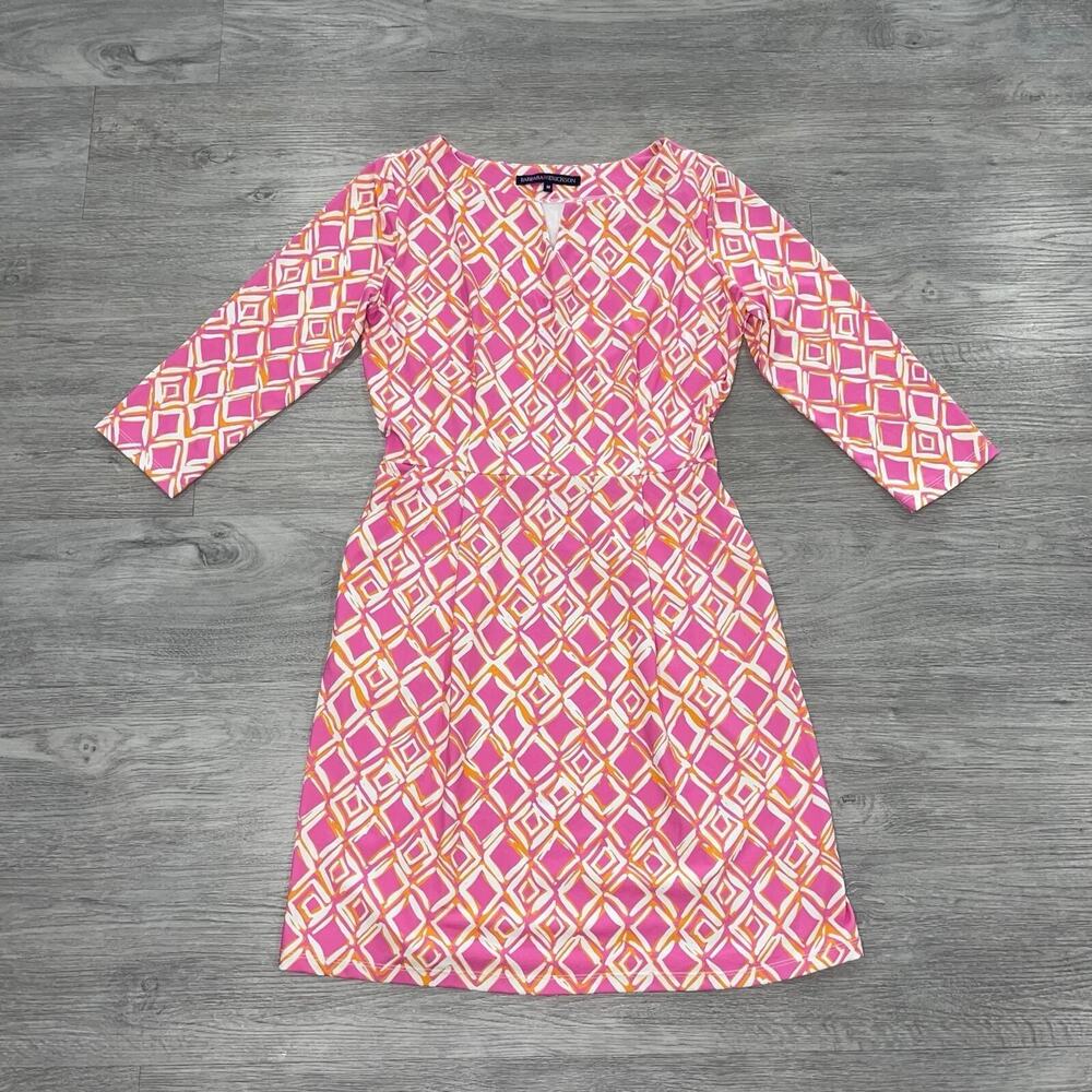 Barbara Erickson Dress Women’s Medium Tunic Resortwear Cruise Beach Geometric